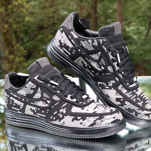 Nike Lunar Force 1 Digi Camo Black - Picture 1 of 14